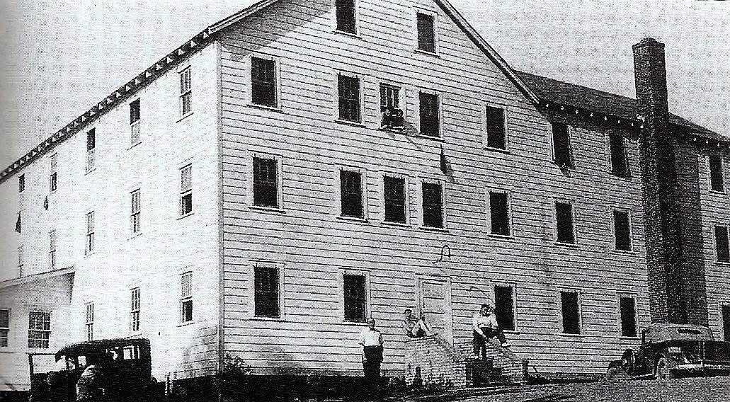 Historic view of the main Ernest Williams Band School building and its entrance stairs